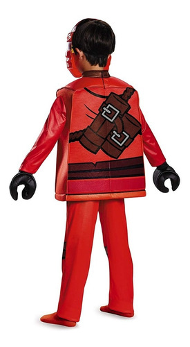 Disguise Disfraz Niño Ninjago Kai Rojo Deluxe Disfraz Superhéroe Niño Disponible en Tallas S,M y L 
