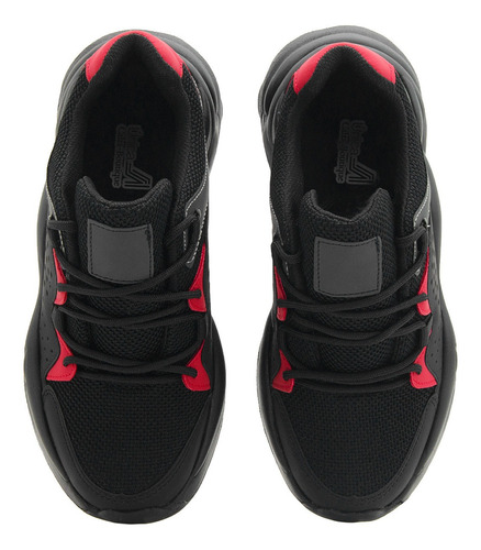 Tenis Sneaker Moda Deportivo Unisex Negro/rojo 22-29