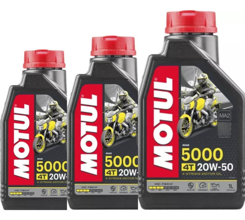 Aceite Motul 5000 20w50 Semi Sintético Motos 4t - 3 Piezas