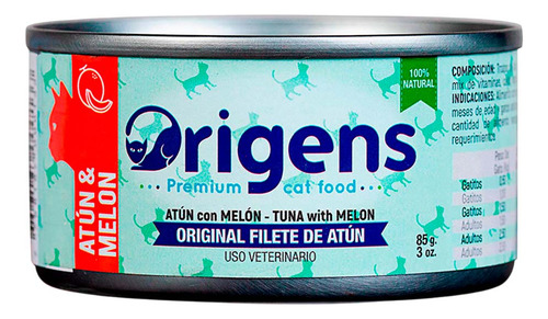 Comida Húmeda Para Gato Origens Filete Atún Con Melón 85gr