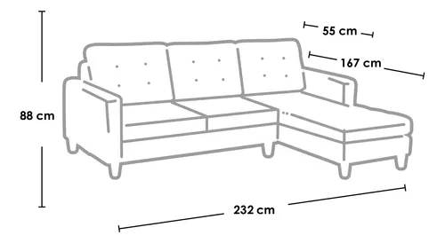 Sofa Chaiselong Derecho Napoles Tela Velvet - Latam Home