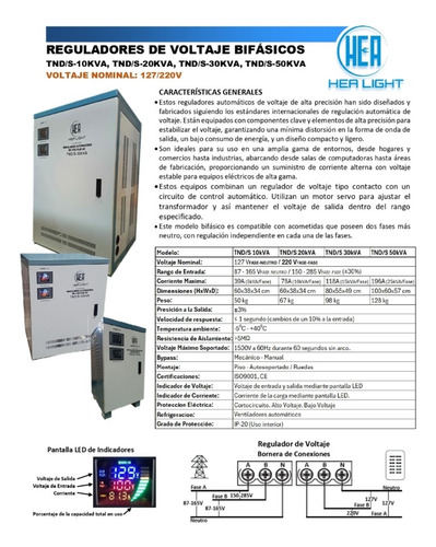 Estabilizador De Voltaje 20kva Bifásico Salida 110/220v 60hz
