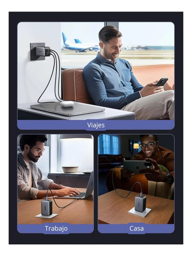 Cargador Nexode 65w Carga Rapida Laptop Android Ios