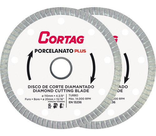 Imagem 1 de 1 de 2 Disco Corte Piso Porcelanato Plus 1.4mm Corta+ Cortag