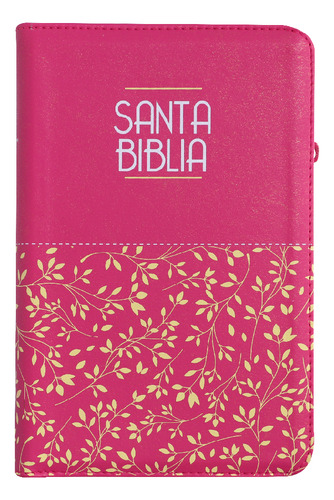 Biblia Grande Cristiana Reina Valera 1960 Estuche con cierre Fucsia Letra grande de 12 Puntos Canto Rosado editorial Sociedad Bíblica tapa blanda en español