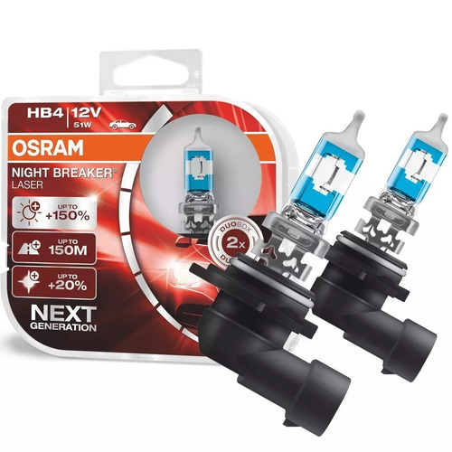 Lampada Farol Night Breaker Laser Next Hb4 Osram 150% + Luz