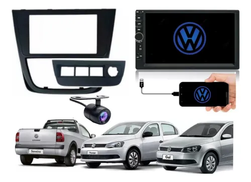 comprar Central Multimídia Mp5 2 Din Gol Voyage Saveiro G6 Camera Ré