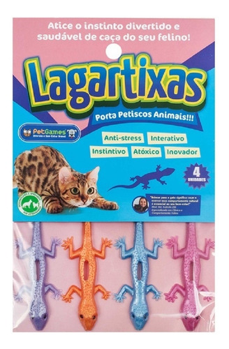 Imagem 1 de 4 de Brinquedo Interativo P/ Gatos Pet Games Lagartixas Sortidas