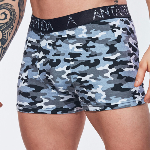 Boxer Calzoncillo Hombre Army Camu Algodón+lycra Antártida