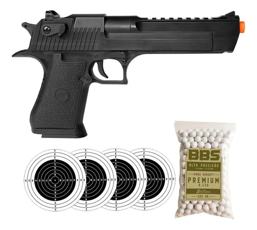 Pistola De Airsoft Desert Eagle Magnum Preta Qgk 6mm