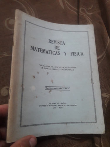 Libro Revista De Matemáticas Y Física Facultad De Ciencias