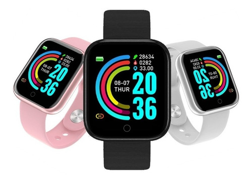 Imagen 4 de 8 de Smartwatch Smart Bracelet D20 1 1.3" con red móvil caja de plástico negra, malla negra de silicona y bisel negro de acrílico y plástico