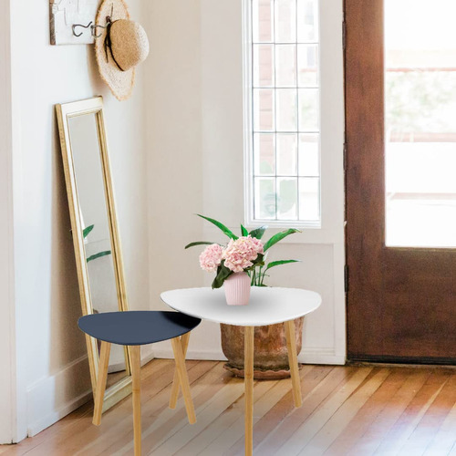 Conjunto De 2 Mesas De Centro Modernas Y Minimalistas Blanco