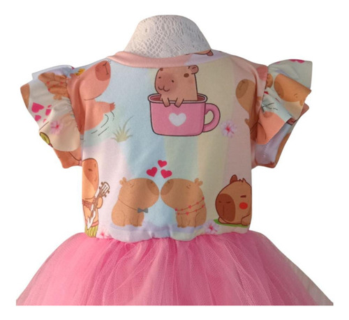 Disfraz Capibara Carpincho Vestido Tutu Bebe Rosa 2