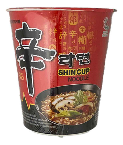 Lamen Coreano Shin Ramyun Carne E Legumes Copo 68g- Nongshim