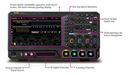 Rigol Mso5074 Osciloscópio Digital 70mhz 4ch 8gsa/s