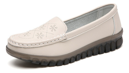 Mocasines Casuales For Mujer, Pantuflas De Cuero Bordados P