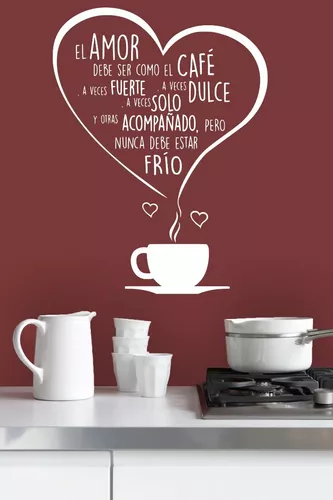 Vinilos Decorativos Vinil Frases Letras El Amor Cafe Blanco | Meses sin  intereses