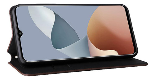 Funda Para Zte Axon 50 Lite Pu Cuero Cierre Magnético 3d