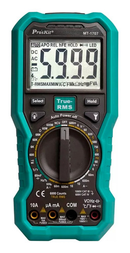 Multimetro Digital Proskit True Rms Mt-1707 Tester