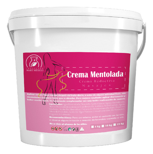 Crema Mentolada Reductiva Rosa 10 Kilos