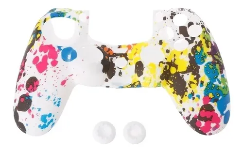 comprar Fundas Para Control Joystick  Ps4 Blanco 2 Grips + Pegatina 