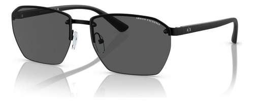 Óculos De Sol Armani Exchange Ax2048s 600087 59 Armação Preto Fosco Haste Preto Fosco Lente Cinza-escuro Desenho Padrão