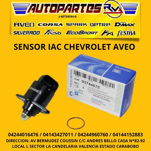 Válvula Sensor Mínimo Iac Chevrolet Aveo Optra Corsa 1.4 1.6