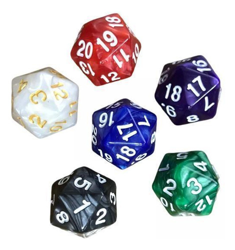5 Juego De 6 Uds. De Dados De 20 Caras, Material Didáctico