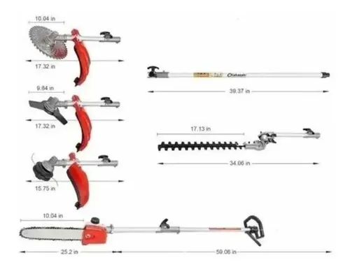 Kit Roçadeira Nakasaki Multifuncional 63cc + Enxada + Arador