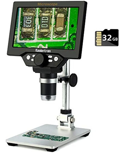 Microscopio Usb Digital Lcd De 7 Pulgadas Con Tarjeta Tf De 