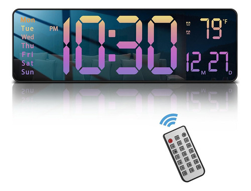 Reloj De Pared Digital Despertador Usb Pantalla Grande Led