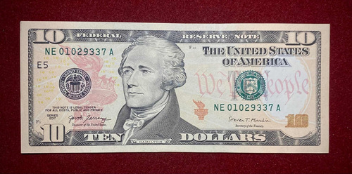 Billete 10 Dólares Estados Unidos 2017 Pick 547 Be Hamilton