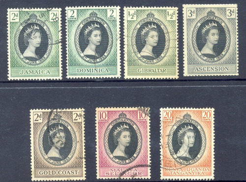 Reina Isabel I I  Coronación Junio 1953 Países Commonwealth