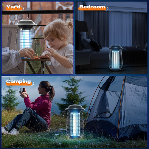 Exterminador Eléctrico De Insectos Para Interiores Y Exterio Negro