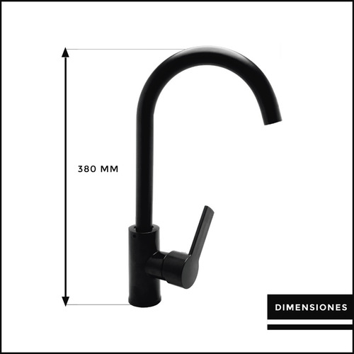 Imagen 3 de 8 de Grifería Monocomando Cocina Mesada Negra Canilla Diseño