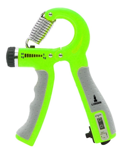 Hand Grip Mola Ajustável Lorben 10/40kg C/ Contador Fitness Cor Verde