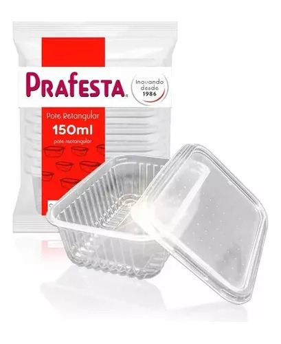 Pote Descartável 150ml Freezer Microondas Marmita - 40 Und Cor Transparente