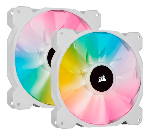 2x Corsair Fan Sp140 Elite White Rgb Cooler 140mm+ Parafusos Led Rgb Icue