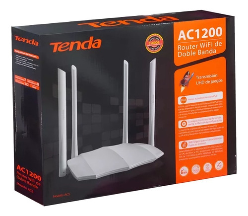 Router Tenda Fibra Optica Ac5 Ac1200 Dual Band Inteligente 