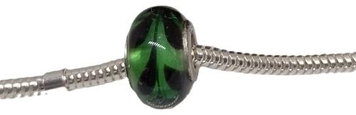 Dije Charm Dona Cristal Verde Y Negro Plata 925 Para Regalo