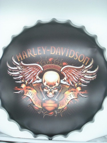 Placa Metal Harley Davidson  Bike To The Bone  Coleção