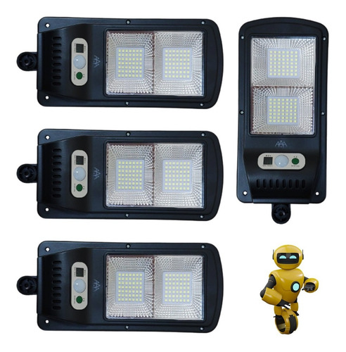 Imagem 9 de 9 de 4 X Mini Solar Luminária Poste Rua Led 40w C/sensor Luz Frio