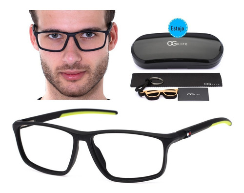 Armação Oculos Ogrife Og 1747-c Masculino Com Lente Sem Grau