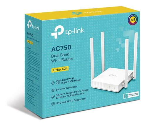 Router Tp-link Archer C24 Dual Band Ac750 4 Antenas 3 En 1