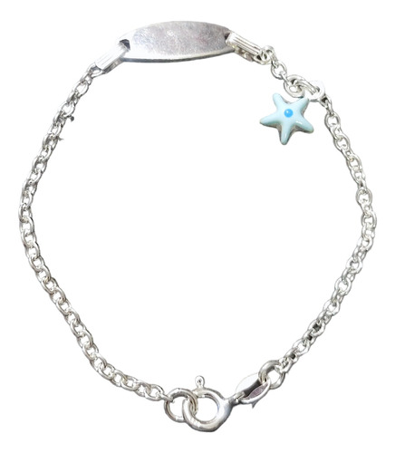 Pulsera Niño Piocha Estrella Plata Ley 925 + Caja Regalo