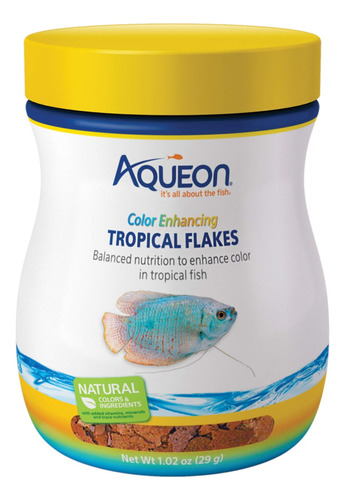Alimento Peces Tropicales Hojuela Super Color Aqueon 29 Grs 