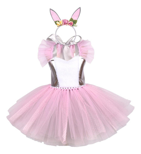 Vestido De Tutú De Conejito De Pascua Para Niñas, Vestido