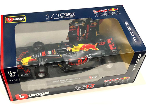 Burago Auto Red Bull F1 Rb13 #33 Max Verstappen 1:18 (2017) Negro (Usado)