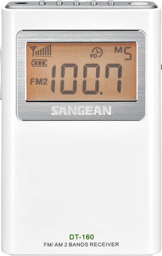 Sangean Radio Estereo De Bolsillo Dt-160 Am/fm Con 100 Hora